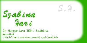 szabina hari business card